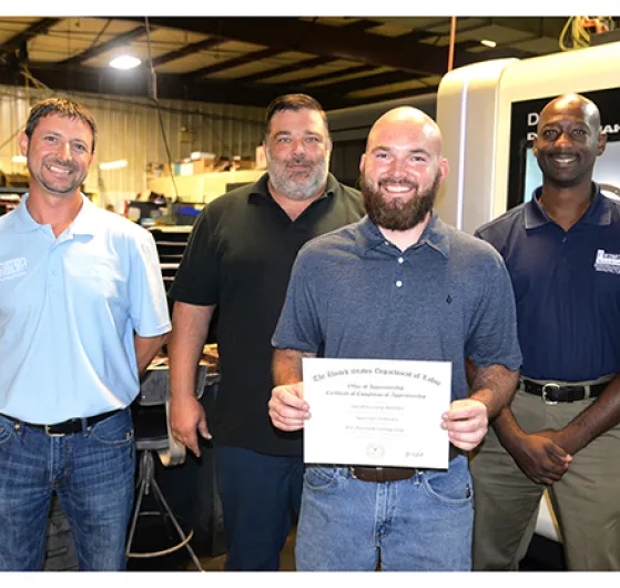 Austin Morris Earns Apprentice Toolmaker Certificate