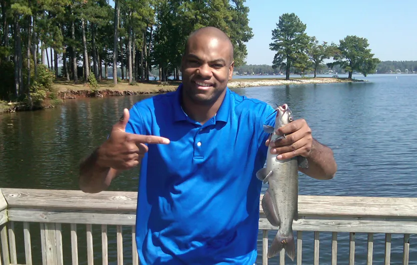 Deshawn Morgan with the day’s catch.