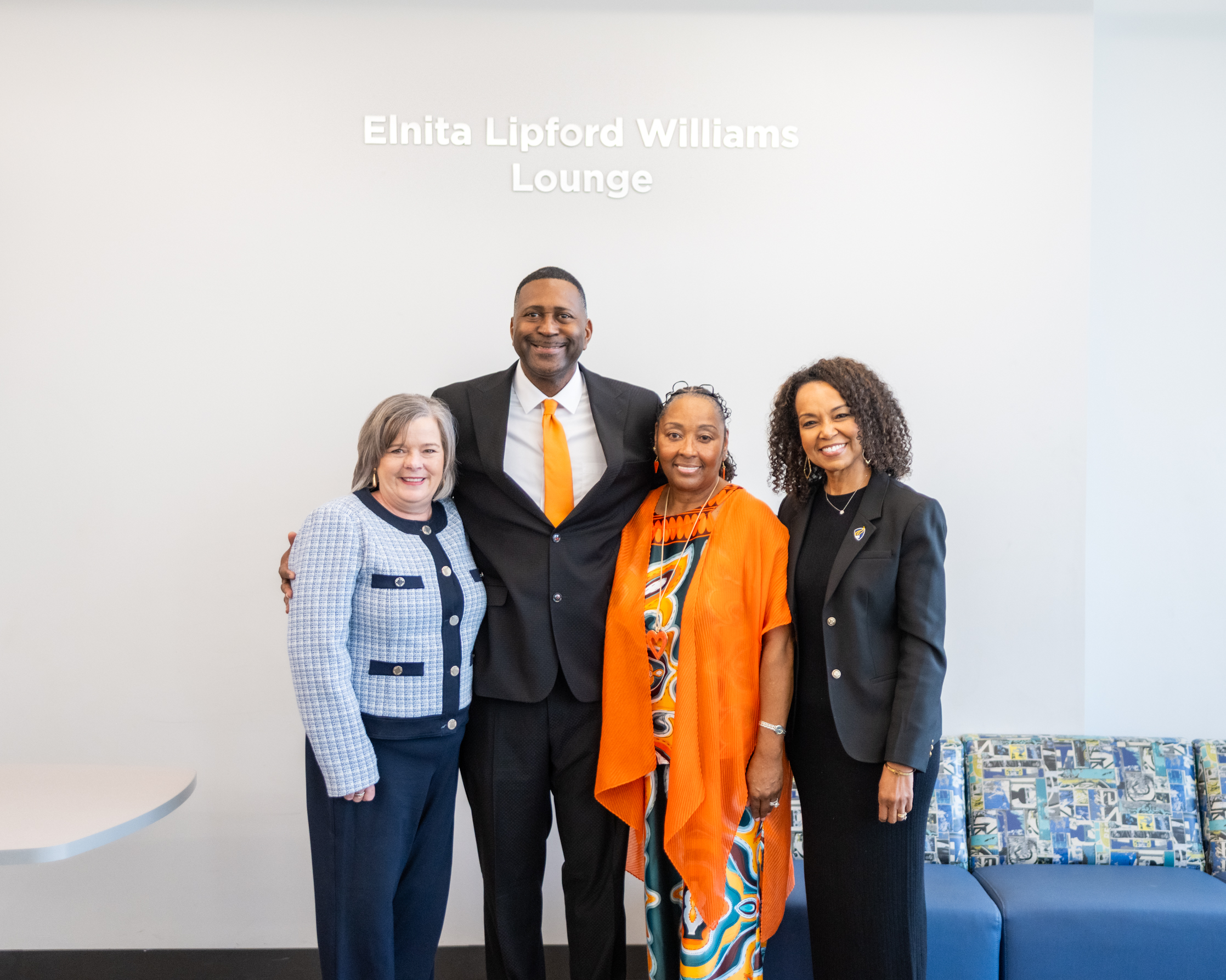 From left: PTC Foundation Director Laura H. Dudley, John L. Williams, Elnita Willaims and PTC President Hope E. Rivers