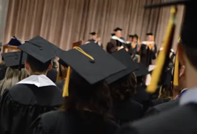 Students in cap and gown