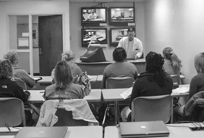 Students in a lecture room