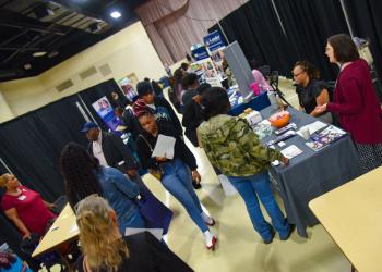 Crowd of people at the Job Fair