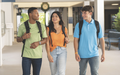 Students walking on campus
