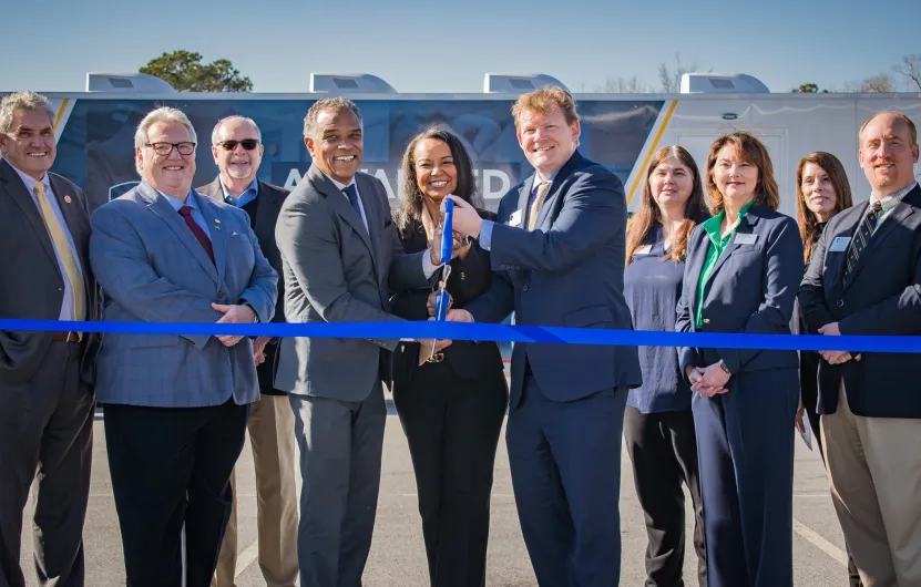 Mobile labs ribbon cutting