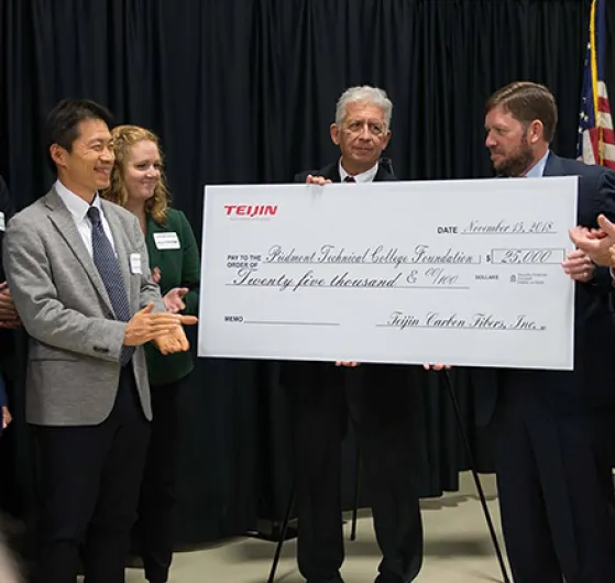 Teijin check presentation for O&#039;Dell Center