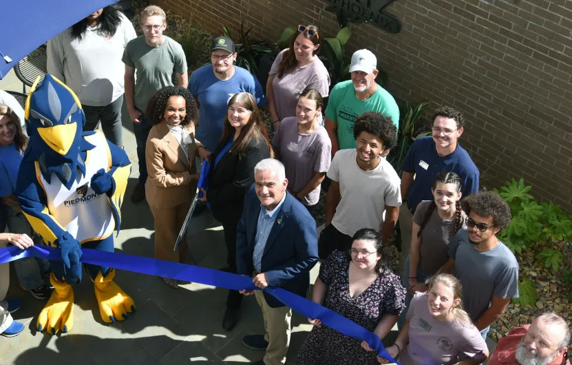 Courtyard Cafe patio ribbon-cutting