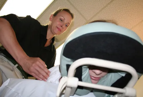 Massage therapist at work
